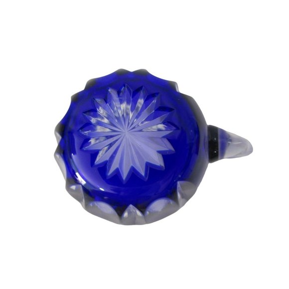 Vintage Cobalt Blue Cut to Clear Punch Cup Grape Design Nachtmann Traube EUC - Picture 8 of 12